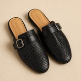 Liora Woven Buckle Mule — Black, banana_republic product shot
