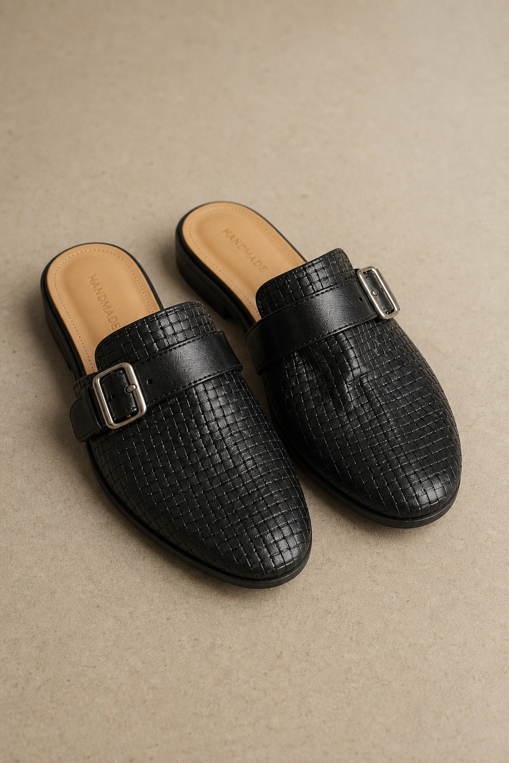 Liora Woven Buckle Mule — Black, banana_republic product shot
