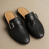 Liora Woven Buckle Mule — Black, banana_republic product shot