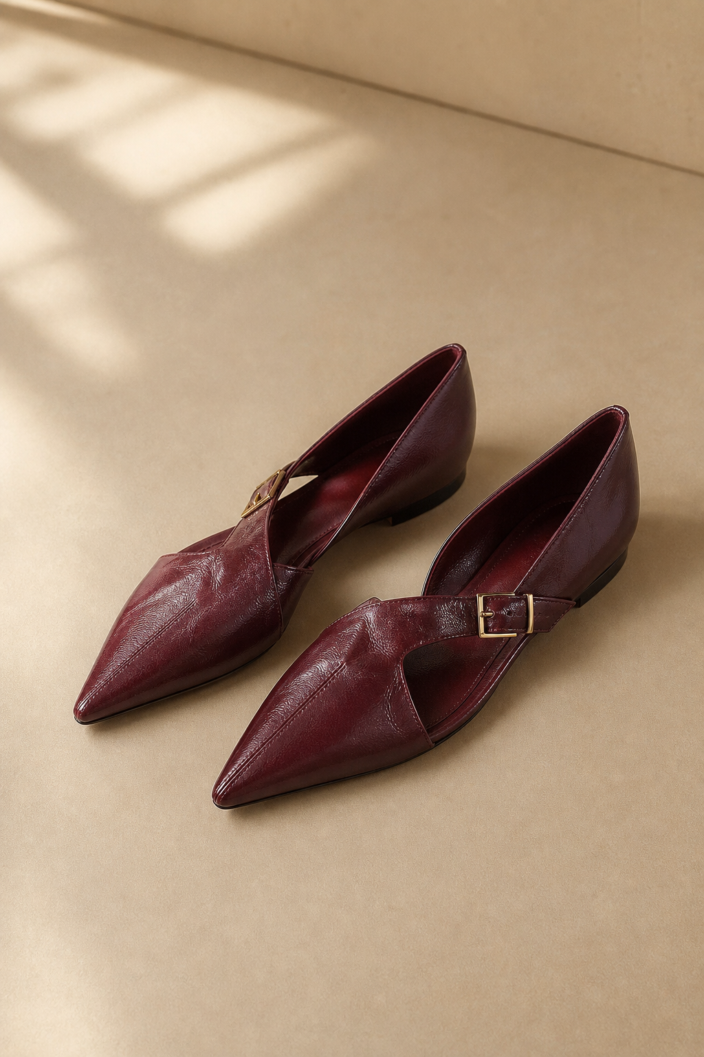 Positano Italian Leather Pointed-Toe Mule — Maroon, banana_republic product shot