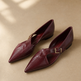 Positano Italian Leather Pointed-Toe Mule — Maroon, banana_republic product shot