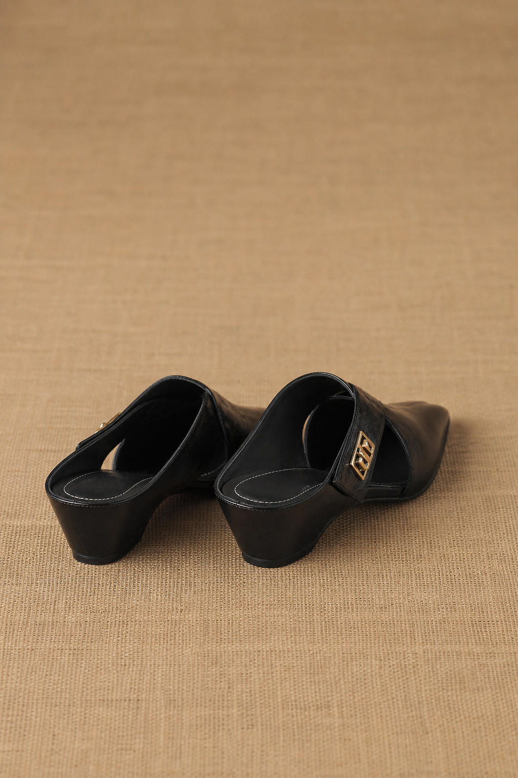 Positano Italian Leather Pointed-Toe Mule — Black, banana_republic product shot