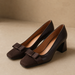 Capri Block-Heel Pump — Brown, banana_republic product shot