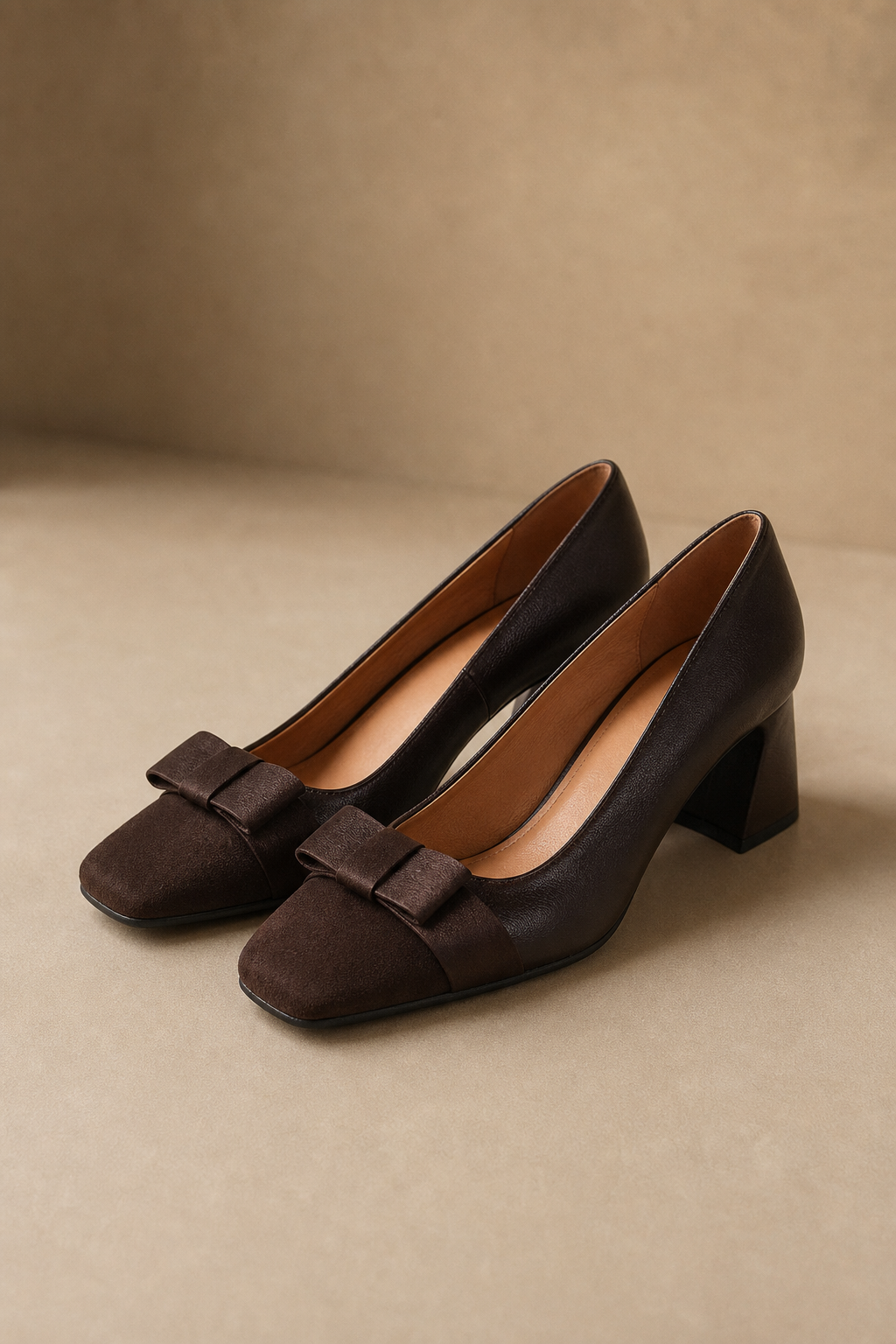 Capri Block-Heel Pump — Brown, banana_republic product shot