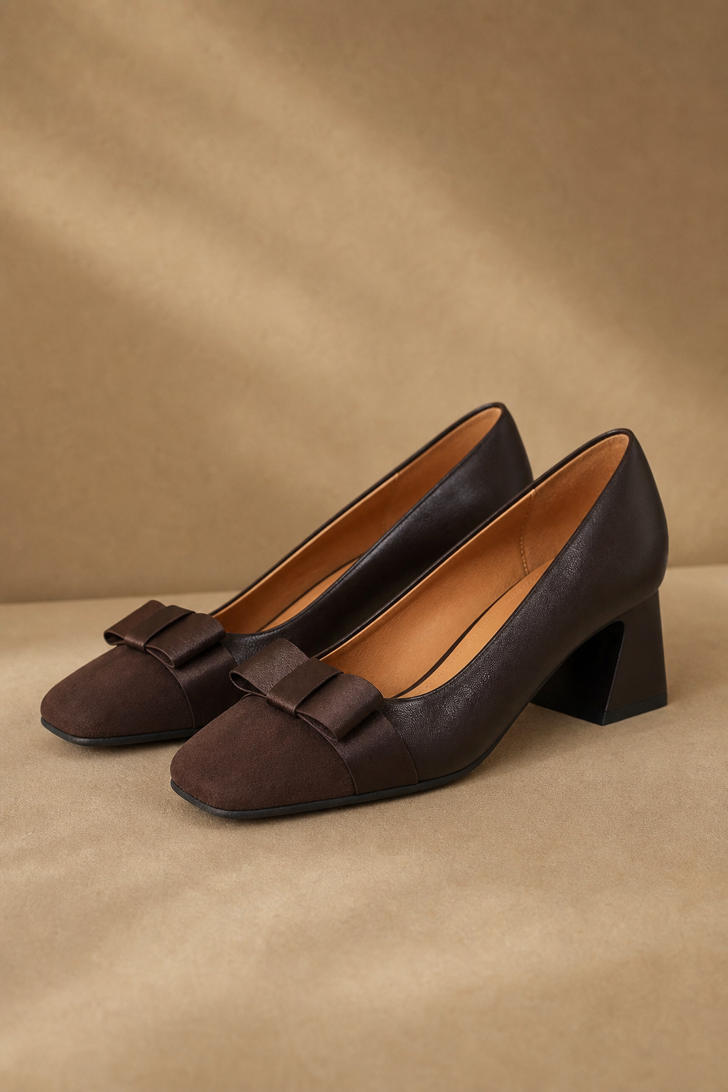 Capri Block-Heel Pump — Brown, banana_republic product shot