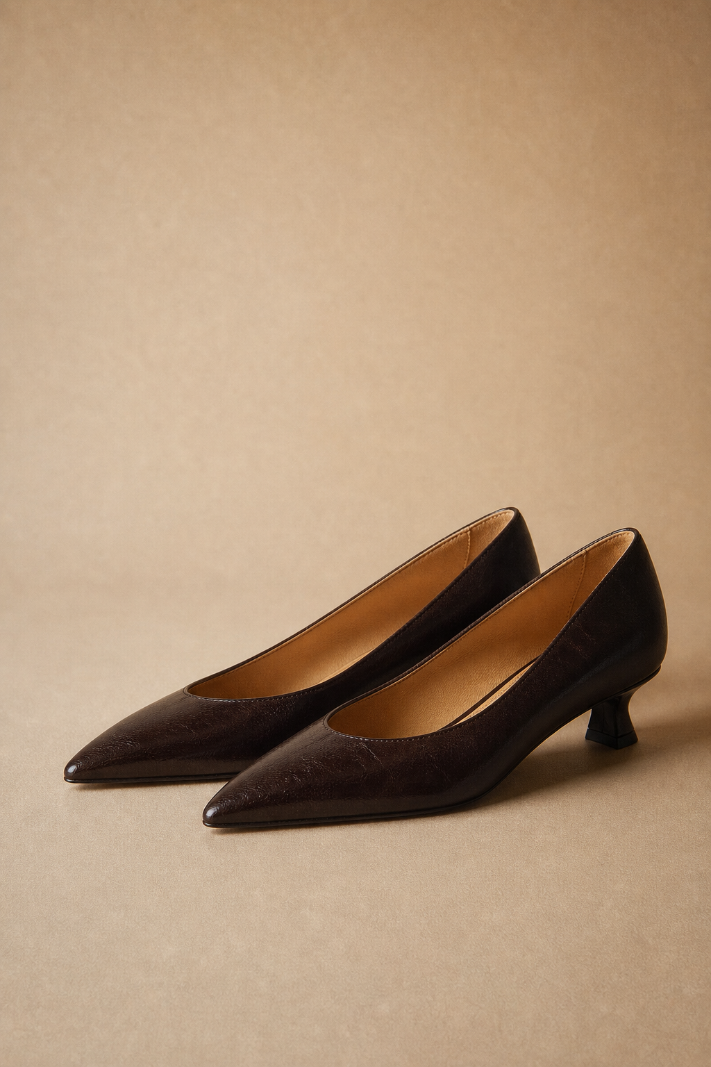 Sorrento Italian Leather Kitten Heel Pump — Black, banana_republic product shot