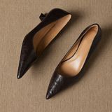 Sorrento Italian Leather Kitten Heel Pump — Black, banana_republic product shot