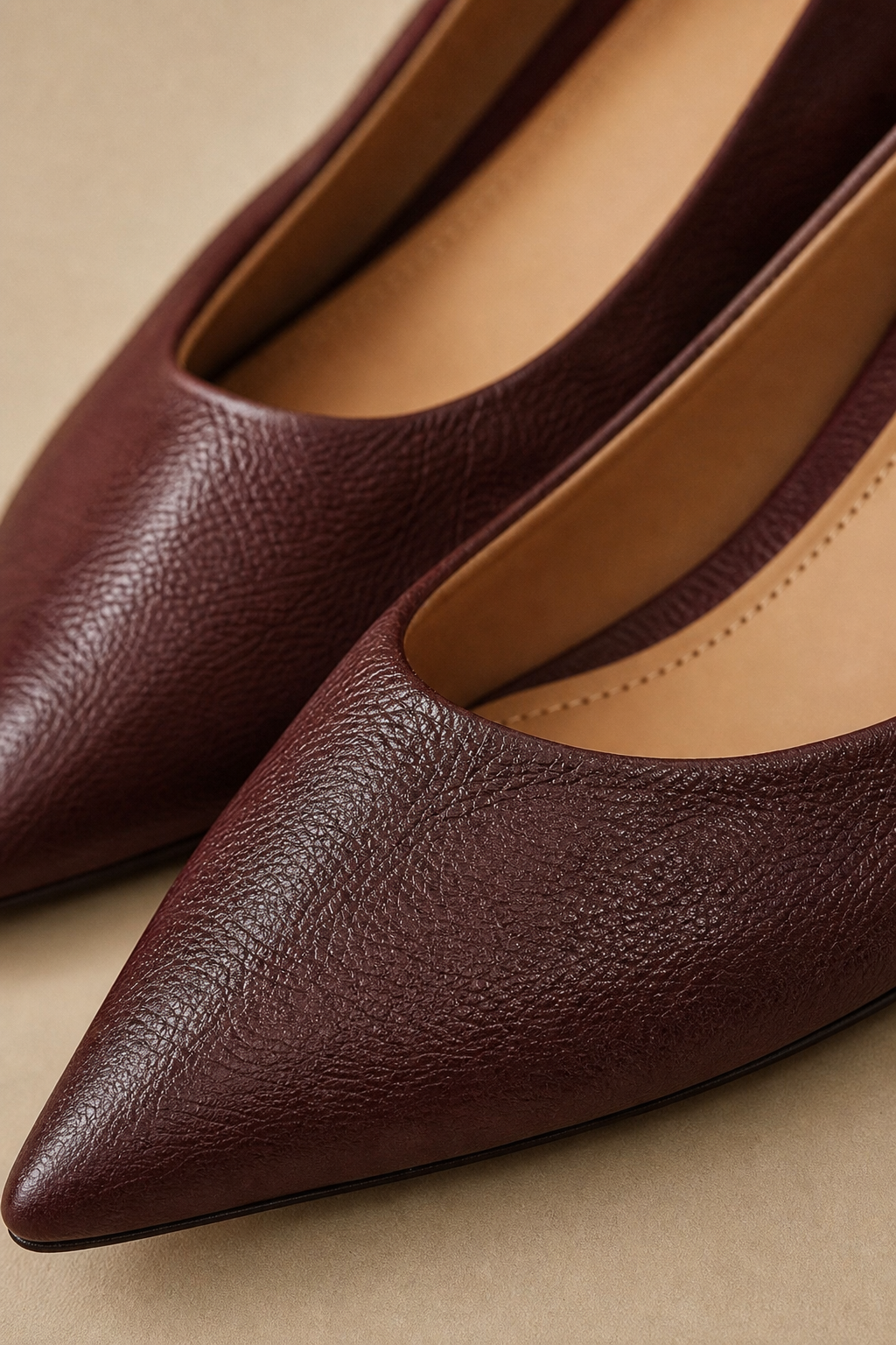Sorrento Italian Leather Kitten Heel Pump — Maroon, banana_republic product shot