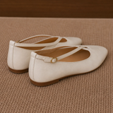 Cala Italian Leather Cross-Strap Pointed Flat, banana_republic product shot