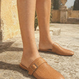 Liora Woven Buckle Mule, studio product shot