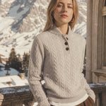 Arden Button-Up Cashmere Sweater, studio product shot