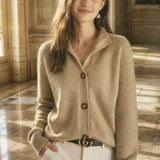 Madison Avenue Cardigan — Camel, studio product shot
