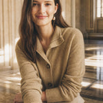 Madison Avenue Cardigan — Camel, studio product shot