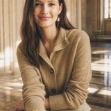 Madison Avenue Cardigan — Camel, studio product shot