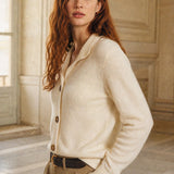 Madison Avenue Cardigan — Ivory, studio product shot