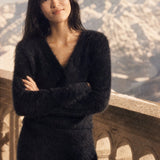 Hässleholm Cardigan — Black Fur, studio product shot