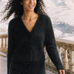 Hässleholm Cardigan — Black Fur, studio product shot