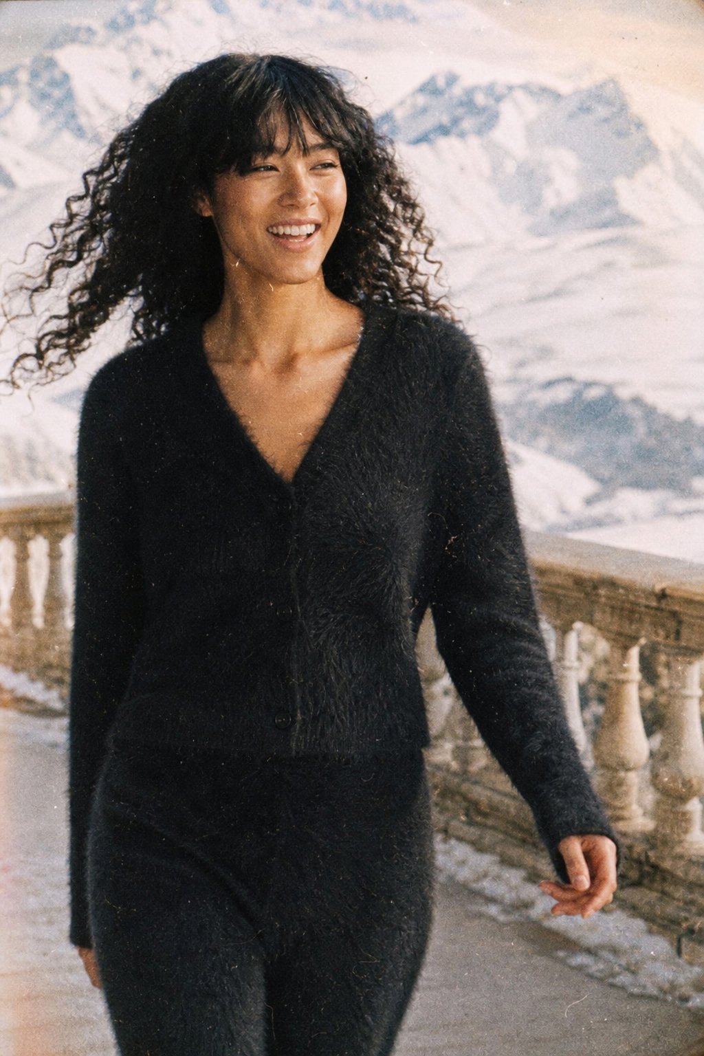 Hässleholm Cardigan — Black Fur, studio product shot