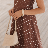 Colette Polka Dot Sweeping Midi Dress