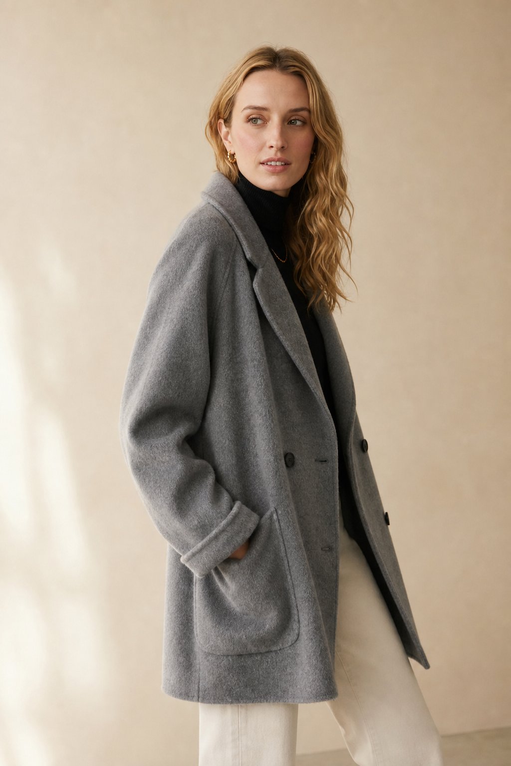 Amory Wool Herringbone Coat — Gray, banana_republic product shot