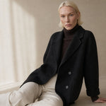 Amory Wool Herringbone Coat — Black, banana_republic product shot