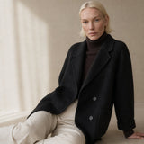 Amory Wool Herringbone Coat — Black, banana_republic product shot