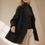 Amory Wool Herringbone Coat — Black, banana_republic product shot