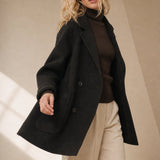 Amory Wool Herringbone Coat — Black, banana_republic product shot