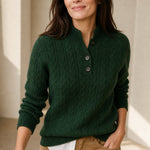 Arden Button-Up Cashmere Sweater — Olive, banana_republic product shot