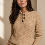 Arden Button-Up Cashmere Sweater — Khaki, banana_republic product shot