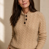 Arden Button-Up Cashmere Sweater — Khaki, banana_republic product shot