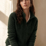 Arden Button-Up Cashmere Sweater — Olive, banana_republic product shot