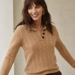 Arden Button-Up Cashmere Sweater — Khaki, banana_republic product shot
