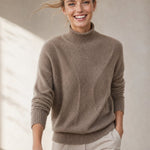 Arden Mock Neck Knit Sweater — Camel, banana_republic product shot