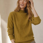Arden Mock Neck Knit Sweater — Green, banana_republic product shot