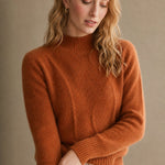 Arden Mock Neck Knit Sweater — Orange, banana_republic product shot