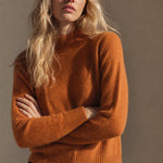 Arden Mock Neck Knit Sweater — Orange, banana_republic product shot