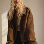 Arden Women's Suede Bomber — Brown, banana_republic product shot