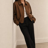 Arden Women's Suede Bomber — Brown, banana_republic product shot