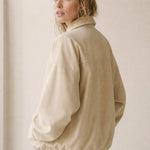 Arden Women's Suede Bomber — Beige, banana_republic product shot