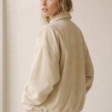Arden Women's Suede Bomber — Beige, banana_republic product shot