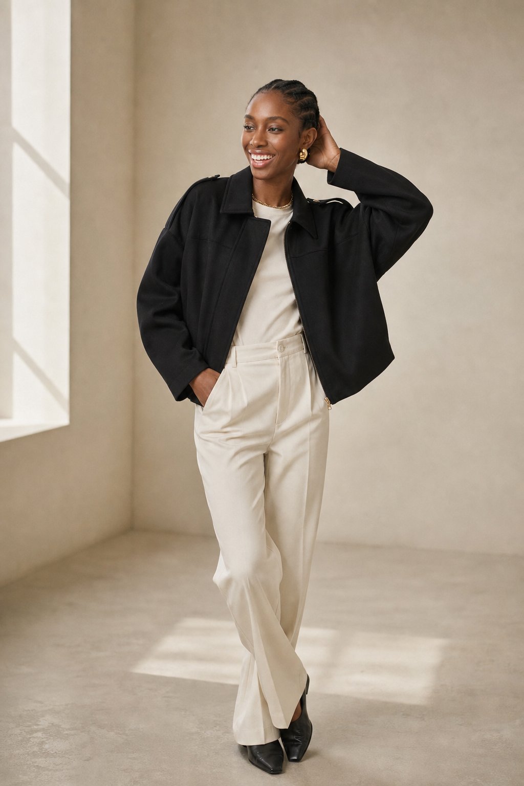 Arden Women's Suede Bomber — Black, banana_republic product shot