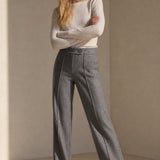 Arden Wool-Blend Flare Trousers — Gray, banana_republic product shot
