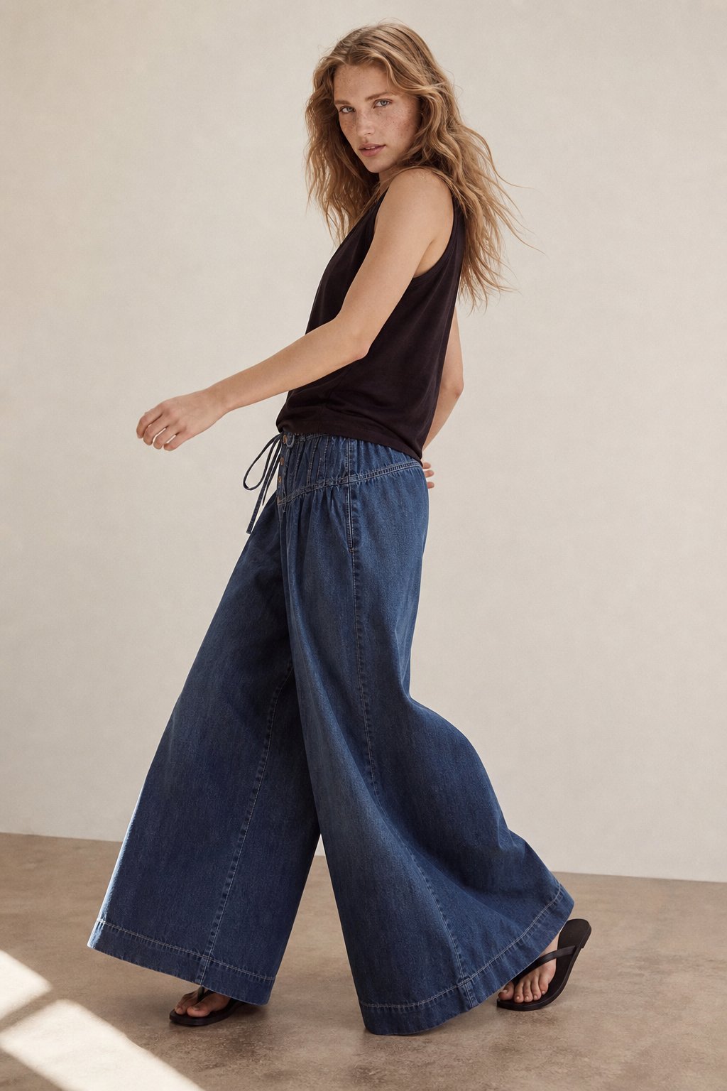 Aria Women's Pull-On Chambray Jeans — Blue, banana_republic product shot