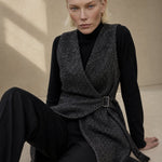 Arvendale Textured Wrap Vest — Gray, banana_republic product shot