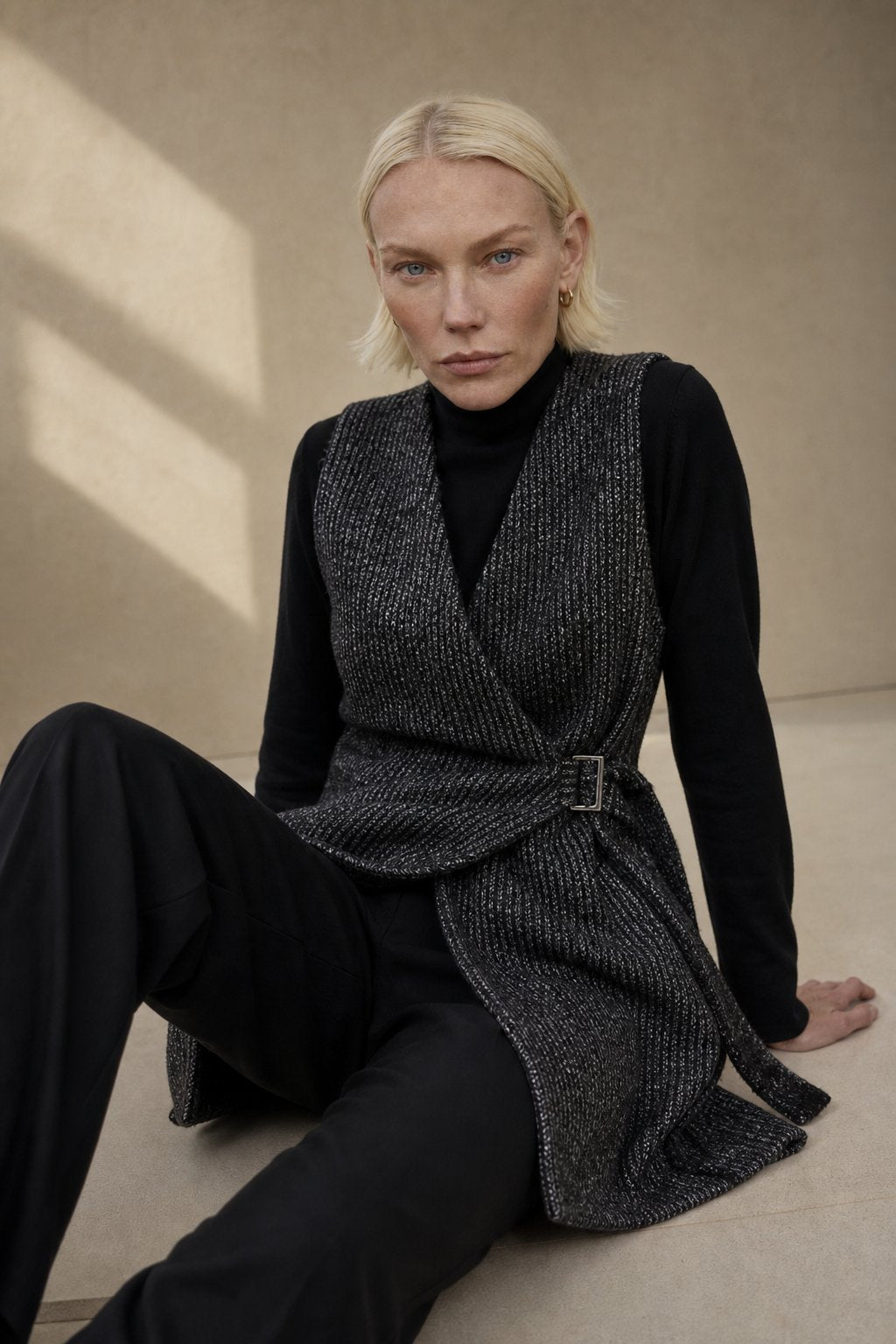 Arvendale Textured Wrap Vest — Gray, banana_republic product shot