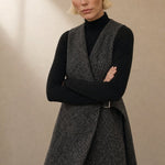 Arvendale Textured Wrap Vest — Gray, banana_republic product shot