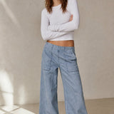 Audrey Wide-Leg Denim Jeans — Sky, banana_republic product shot