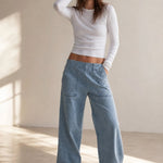 Audrey Wide-Leg Denim Jeans — Sky, banana_republic product shot