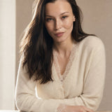 Aurora Lace Cardigan — White, banana_republic product shot